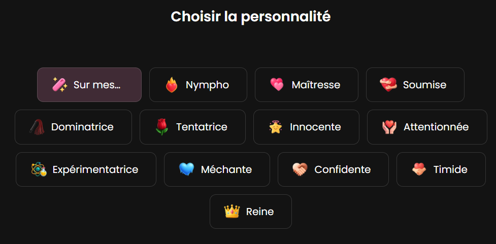 Choisir la personnalité 